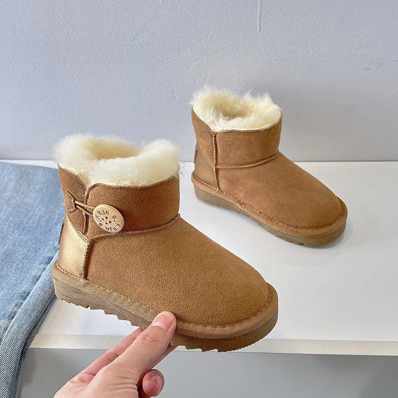 Bota Infantil Peludinha Botãozinho