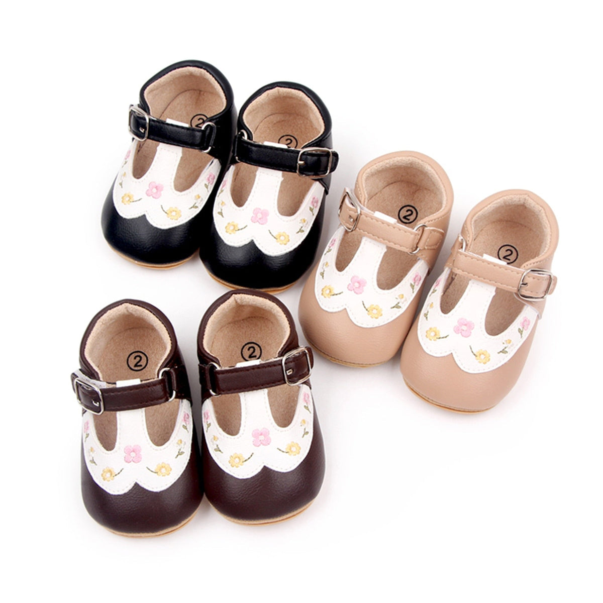 Sapato Infantil Feminino Fivela Florzinhas